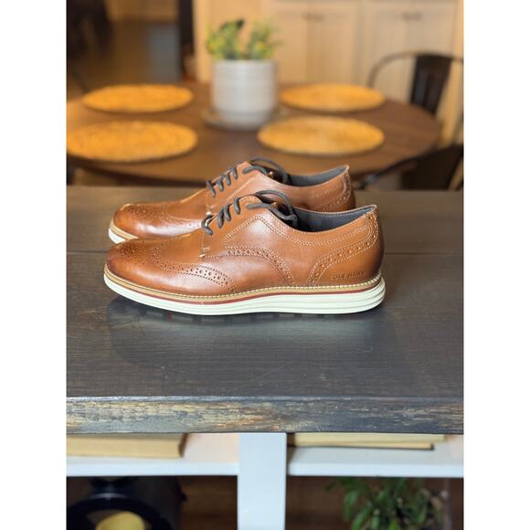 Cole Haan Men’s OriginalGrand Energy Meridian Wingtip Oxford British Tan 7.5 - Picture 1 of 10